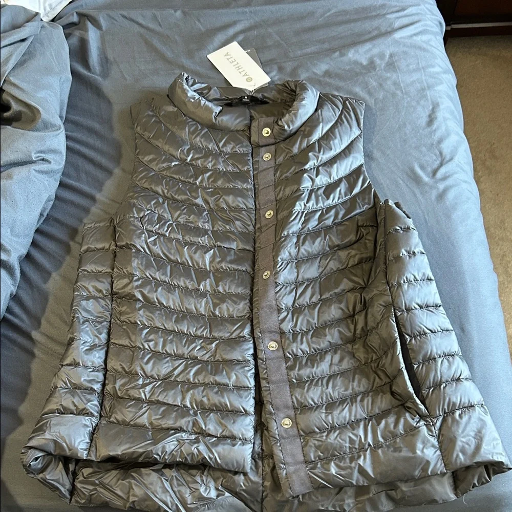 Athleta Silver Quilted Vest - Picture 1 of 5